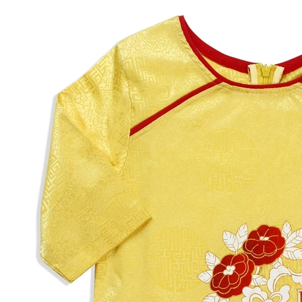 Set áo dài bé gái CF G127047 Vàng