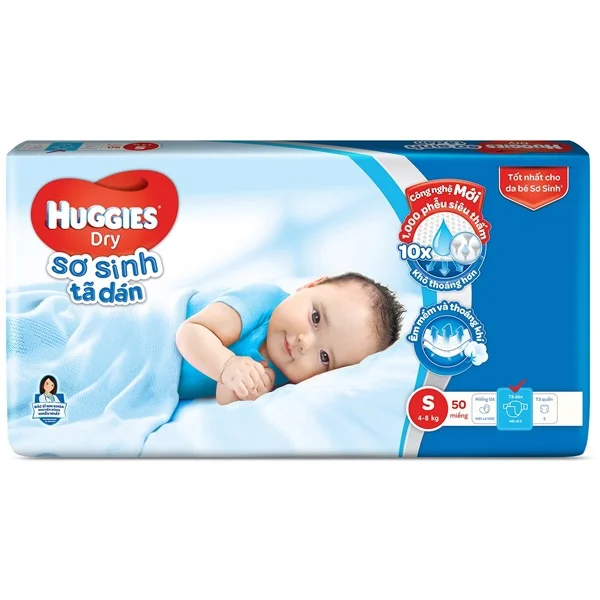 Tã dán sơ sinh Huggies Dry S50