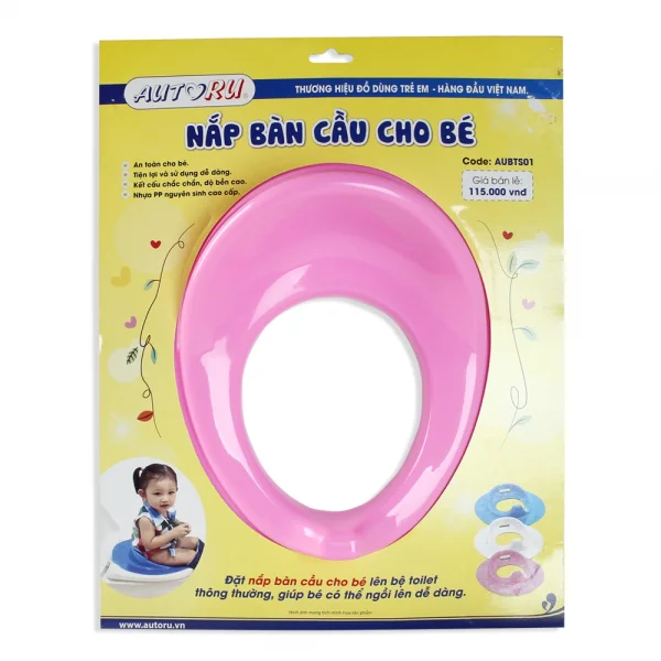 Nắp bàn cầu cho bé Autoru AUBTS01 màu hồng