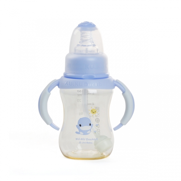 Combo 2 Bình sữa Kuku nhựa PES cổ thường có tay cầm 150ml (KU5835, Xanh)
