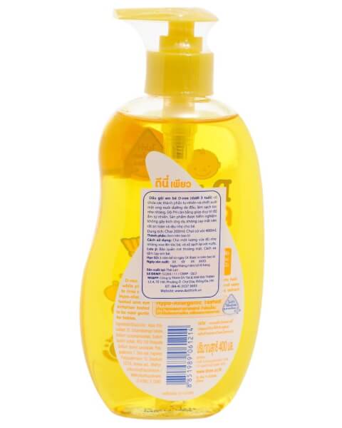 Dầu gội em bé D-nee Baby - Dưới 3 tuổi Vàng 400ml