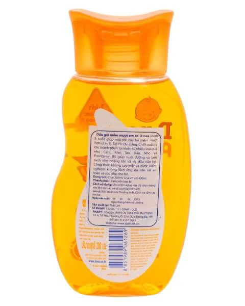 Dầu gội mềm mượt em bé D-nee Baby - Dưới 3 tuổi Cam 200ml