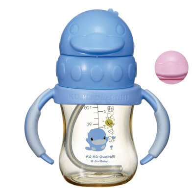 Bình uống nước có tay cầm nhựa pes Kuku 140ml,KU5841