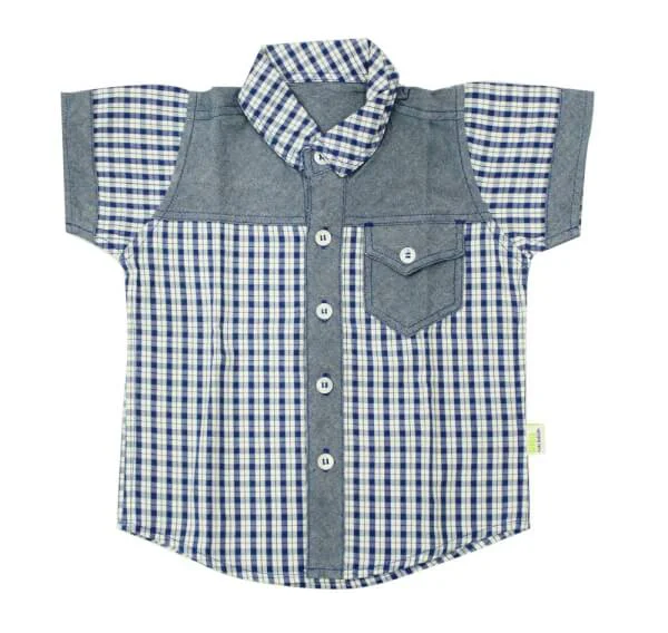 Áo sơmi bé trai caro đen