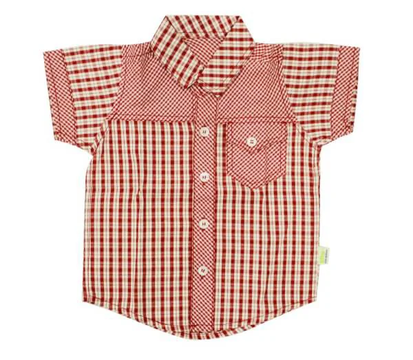 Áo sơmi bé trai caro đỏ
