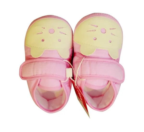 Giày tập đi quai dán mũi đính mèo.T8