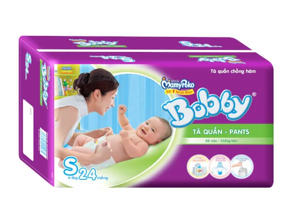 Tã quần Bobby Fresh S, 4 - 8kg, 24 miếng