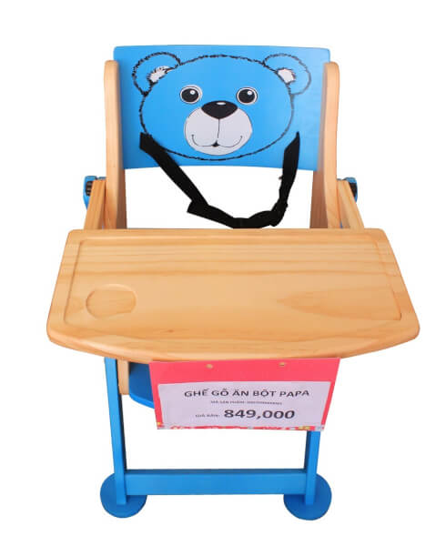 Ghế ăn bột con gấu Papa xanh