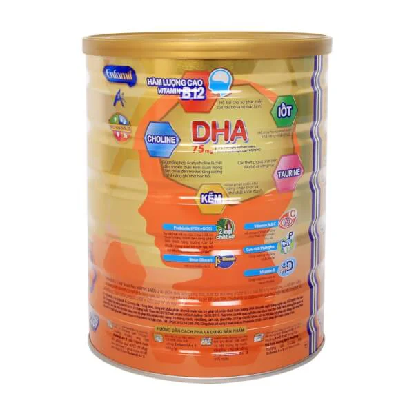 Sữa bột Enfamil A+3 Vani 360 độ Brain Plus, 1-2 tuổi, 900g