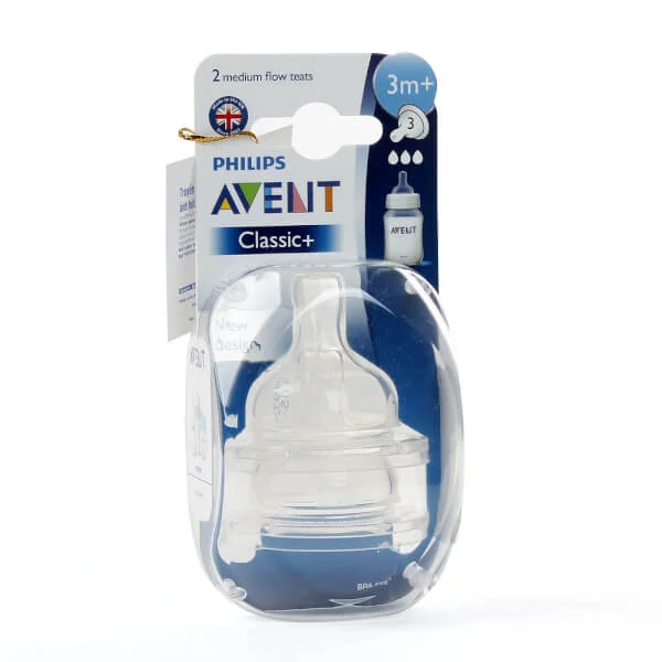 Vỉ 2 núm ty silicone Philips Avent (SCF633.27, 3 lỗ,3-6M)