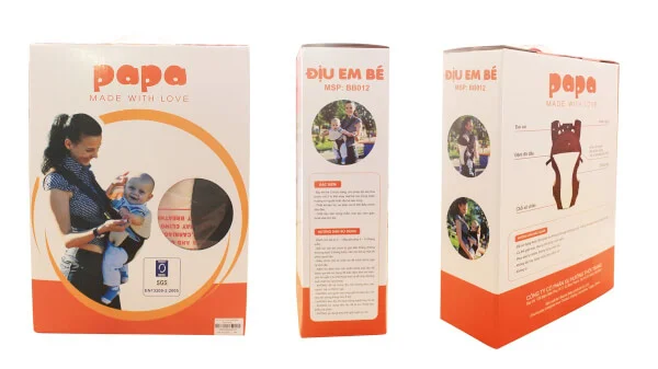 Địu em bé 3 chức năng Papa xanh dương