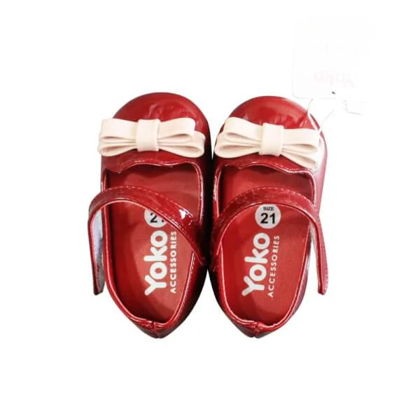 Giày bé gái lưỡi gà đính nơ đôi_ Xanh đen