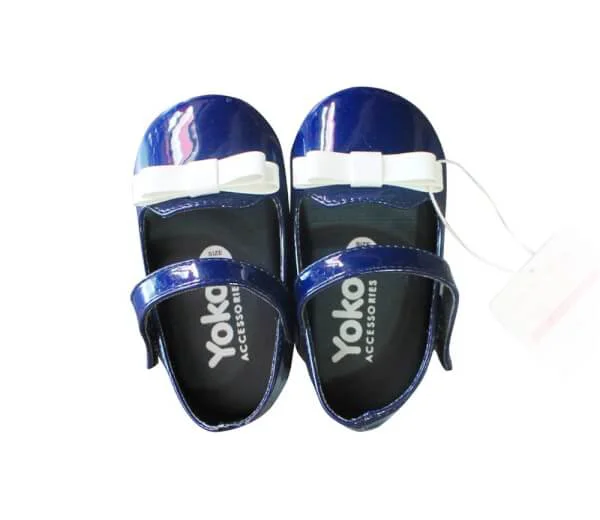 Giày bé gái lưỡi gà đính nơ đôi_ Đỏ đô