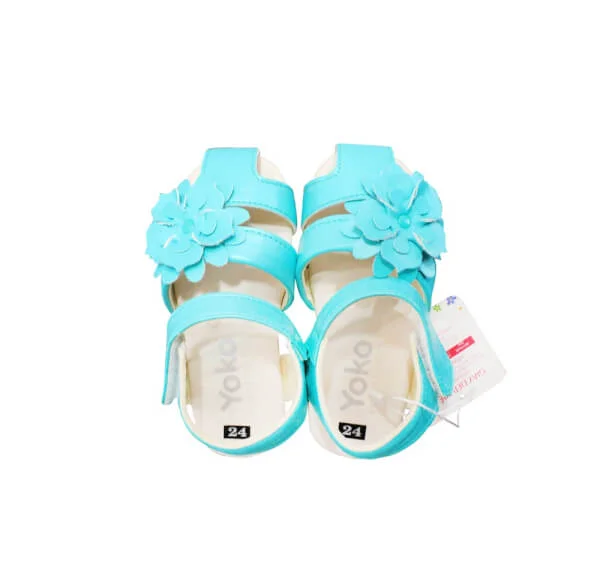 Sandal rọ bé gái đính hoa xòe_Xanh mint