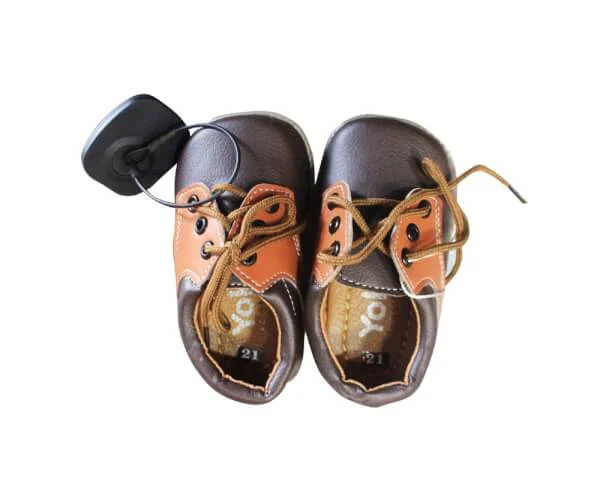 Giày bata bé trai cột dây phối màu_Xám vàng