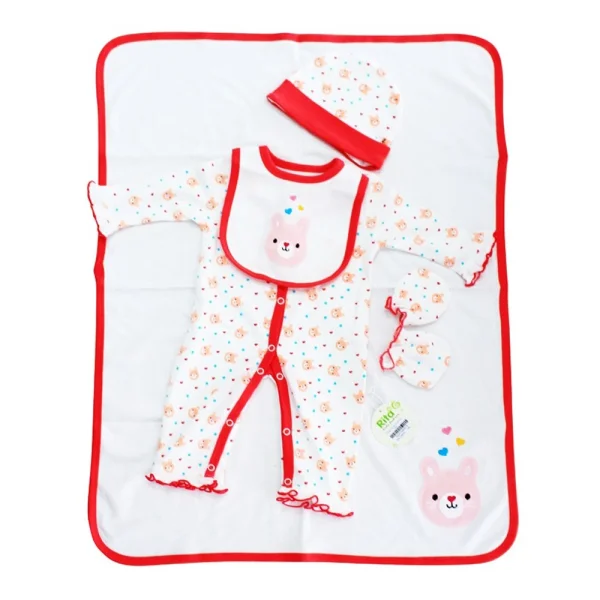 Set bé gái in họa tiết thỏ 4 món