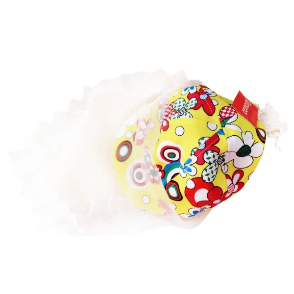 Nón bé gái kèm khăn voan hoa sắc màu