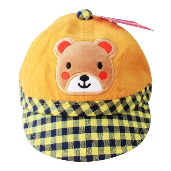 Nón kết bé trai nhung đính mặt gấu