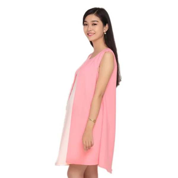 Đầm voan 2 lớp, thân xẻ tà