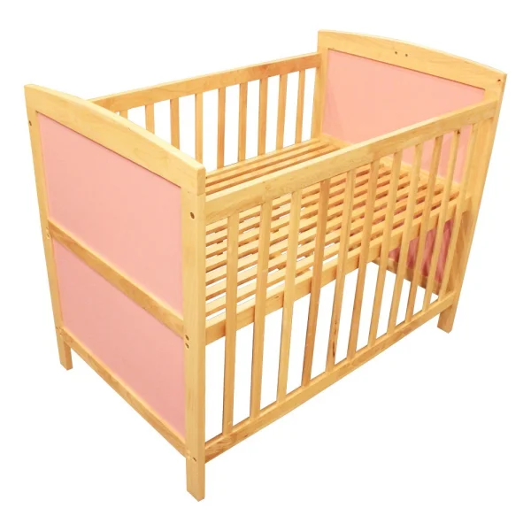 Giường cũi gỗ Papa màu hồng 60cmx100cm