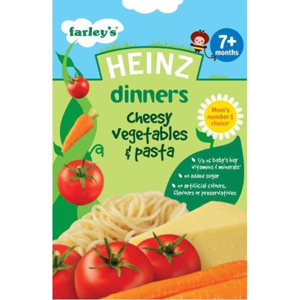 Bột ăn dặm Mì Ý, rau củ và phomai Heinz 125g