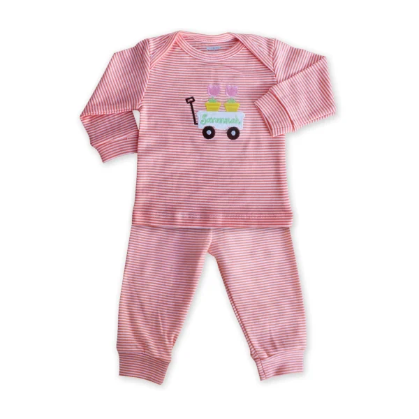 Bộ sọc bé gái Papa 0-3 M, Hồng