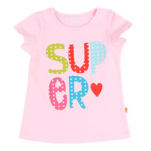 Áo thun bé gái tay ngắn Super