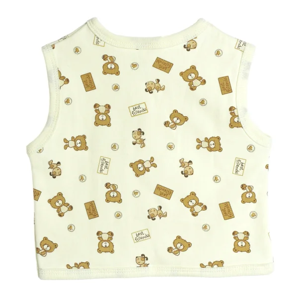 Áo ghi lê in hình gấu nâu PaPa 0-3 M, vàng