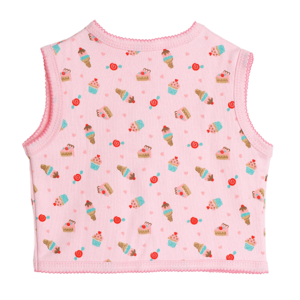 Áo ghi lê in hình bánh ngọt PaPa 0-3 M, Hồng