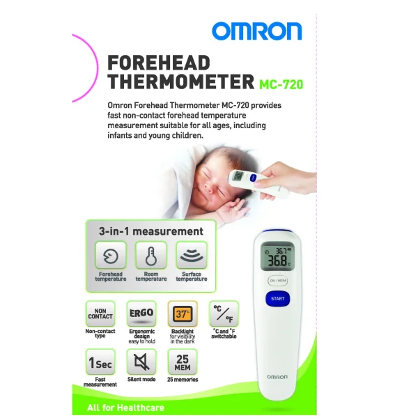 Nhiệt kế hồng ngoại Omron đo trán MC-720