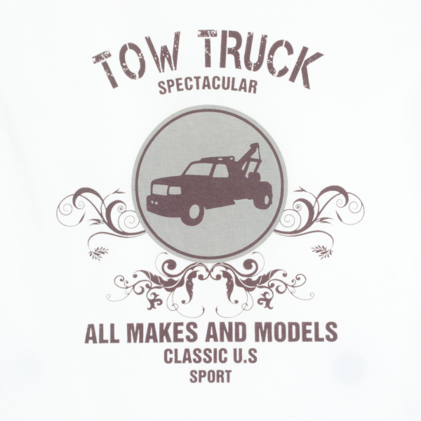Bộ thun bé trai Tow Truck phối quần caro