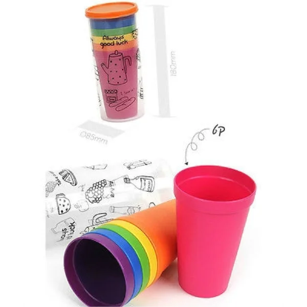 Bộ 6 ly uống nước Rainbow Lock&Lock HPP707S6