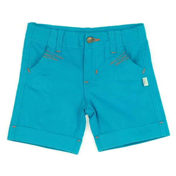 Quần kaki bé trai ngắn họa tiết chỉ cam