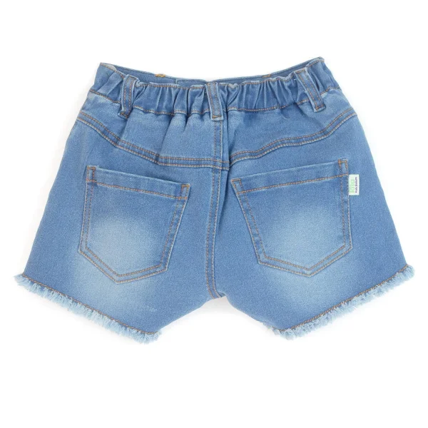 Quần jeans bé gái ngắn đính trái tim