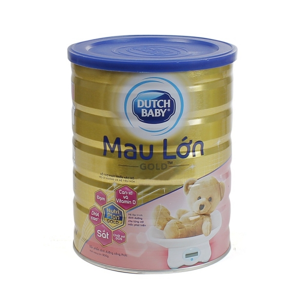 Sữa bột Dutch Baby mau lớn Gold, 0-6 tháng, 900g