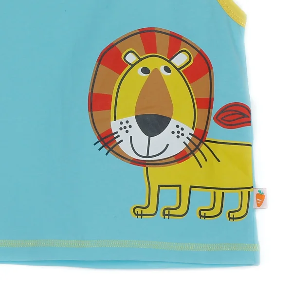 Bộ thun bé trai sát nách in con sử tử