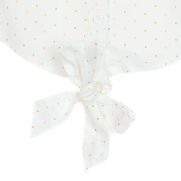 Áo vải bé gái sát nách thắt nơ lai