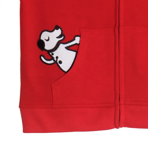 Áo khoác thun bé trai túi đắp in cún