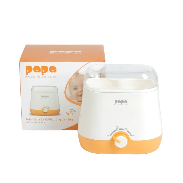 Máy hâm sữa 2 bình đa năng Papa