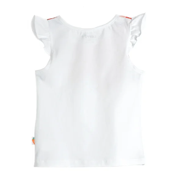 Bộ thun bé gái sát nách in hoa vòng cổ váy sen