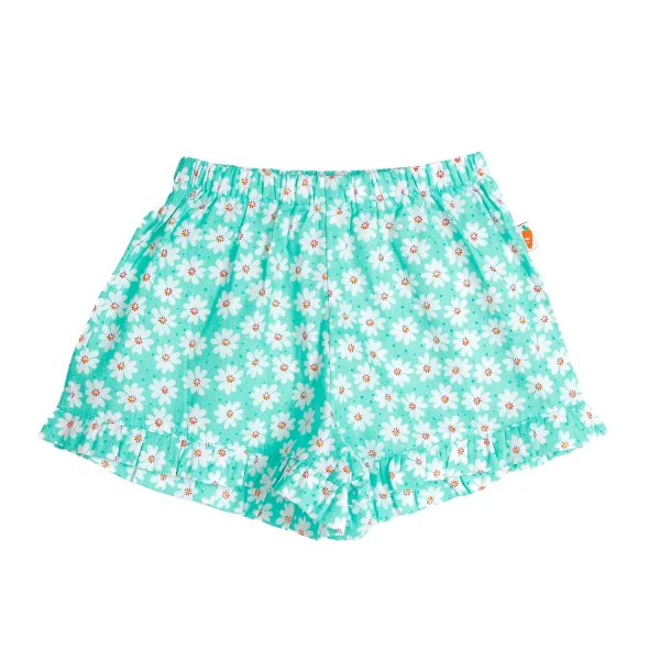 Bộ vải bé gái sát nách phối quần hoa đính nơ vai