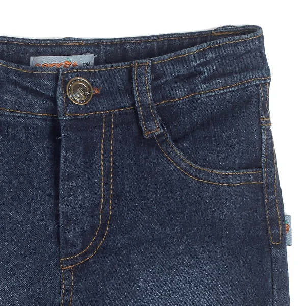 Quần jeans bé trai lửng phối chỉ nổi