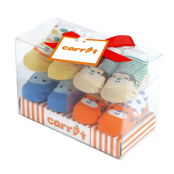 Bộ 4 đôi vớ sơ sinh hình thú Carrot