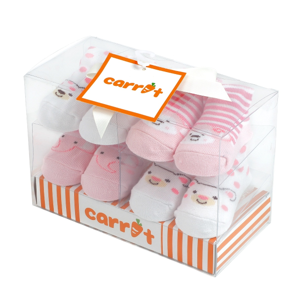 Bộ 4 đôi vớ sơ sinh bé gái Carrot