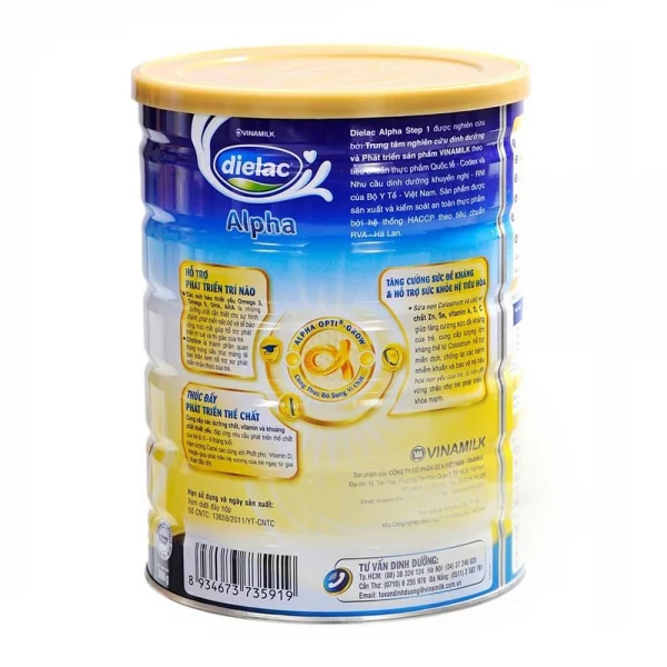 Sữa bột Dielac Alpha Step 1, 0-6 tháng, 900g