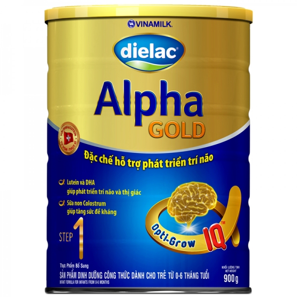 Sữa bột Dielac Alpha Gold Step 1, 0-6 tháng, 900g