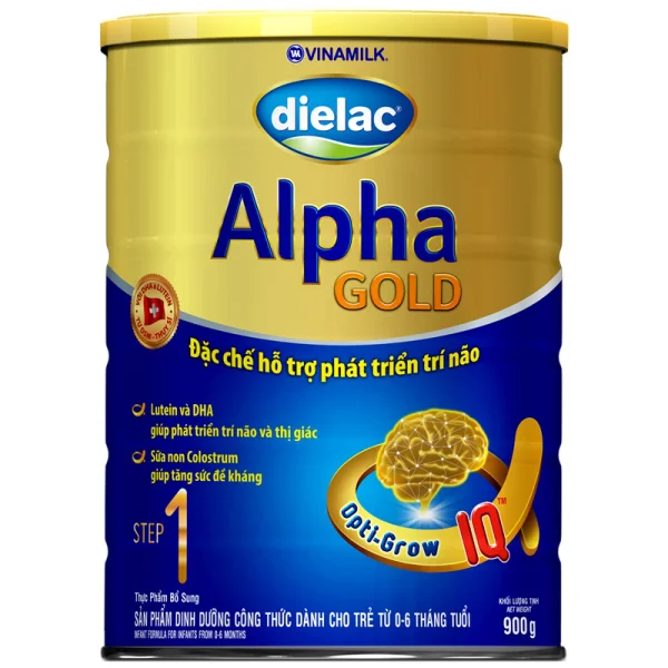 Sữa bột Dielac Alpha Gold Step 1, 0-6 tháng, 900g