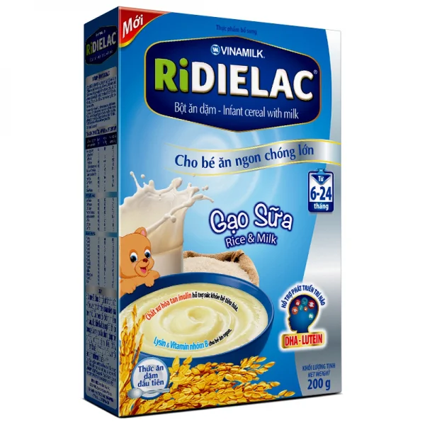 Bột ăn dặm Ridielac Gạo sữa 200g