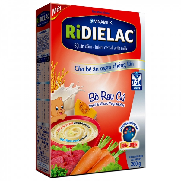 Bột ăn dặm Ridielac Thịt Bò rau củ 200g