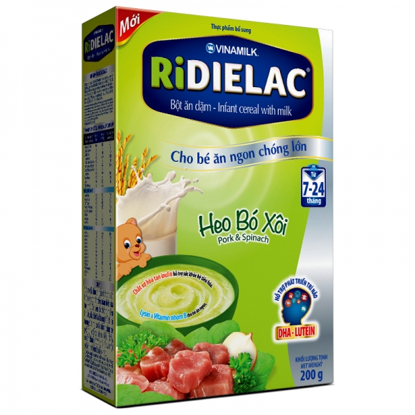 Bột ăn dặm Ridielac Thịt Heo bó xôi 200g